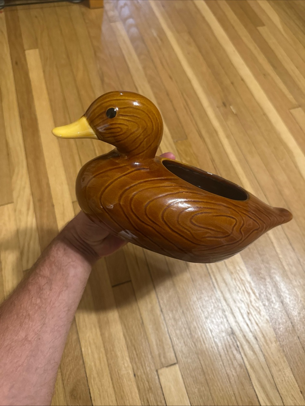 vintage 1983 FTD (Florists' Transworld Delivery) ceramic duck decoy planter